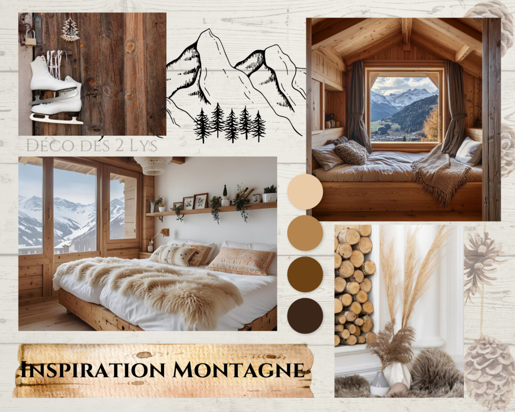 Beige & Brown Modern Elegant Bohemian Interior Design Photo Collage Mood Board